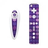 Purple Dots Design Nintendo Wii Nunchuk + Remote Controller Protector Skin Decal Sticker
