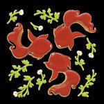 ほつま高蒔絵シール・和柄「金魚」　の画像