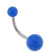 Neon Acrylic Belly Ring - Blue - 14G - SM Ball 5MM - LG Ball 8MM - 12MM L - Sold Individually