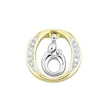 Mother and Child Diamond Circle Pendant 1/10ctw