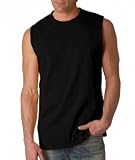 Gildan - Adult Ultra Cotton Sleeveless Shooter T-Shirt, Black, XL