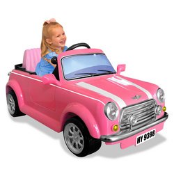 National Products Ltd. 6V Battery Operated Mini Cooper Ride - On Pink