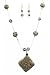 Necklace - N345 - Dalmatian Stone and Fire Polished Glass Beads + Matching Earrings