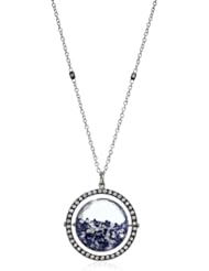Moritz Glik "Kaleidoscope" 18K and 14K White Gold Floating Blue Sapphire and Diamond Pendant Necklace