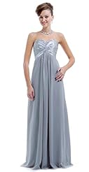 Strapless Chiffon Full Length Sweetheart Beaded Lace-Up Evening Dress/Bridesmaid Dress/Prom Dress 