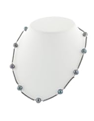 Honora "Metro Dark" Black Freshwater Cultured Pearl Tincup 18" Necklace LN5631BL18
