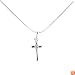 Sterling Silver Tiny White CZ Cross Pendant - Great for Little Kids