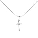 Sterling Silver Tiny White CZ Cross Pendant - Great for Little Kids