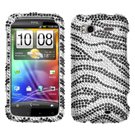 Rhinestones Protector Case for HTC Sensation 4G, Zebra Stripes Full Diamond ....