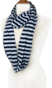 Cape May Stripe Infinity Scarf Loop Style | Wrap | Multi Colors (Navy_Pastele Blue)