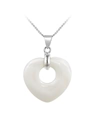Sterling Silver Gemstone Heart Pendant Necklace, 18"