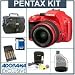 Pentax K-x Digital SLR Red Camera /Lens Kit, with Red 18-55mm DA-L Lens, 8GB SD Memory Card, 4 AA Nickel Metal Hydride (NiMH) 2900 mAH Rechargeable Batteries with 4-Hour AA & AAA Quick Charger, 110/220 volt. Camera Bag, Digital Camera & Lens Cleaning Kit. USB 2.0 SD Card Reader