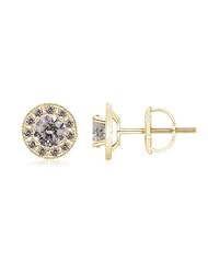 1.5 ct Solitaire Diamond Stud Earrings in Yellow Gold