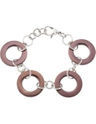 Stainless Steel Circle Link Bracelet 07.50 Inch Chocolate Immerse lating Fb194