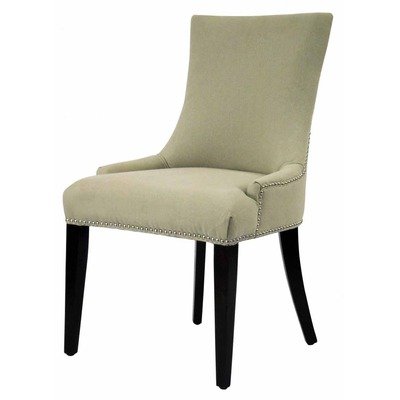 Safavieh Mercer Collection Eva Linen Dining Chair with Trim Nail Head, Beige