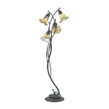 Quoizel Salamander Art Glass Curled Feather 4 Lt Floor Lamp