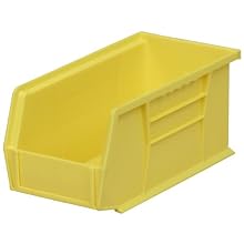 Akro-Mils 30230 Plastic Storage Stacking Hanging Akro Bin, 11-Inch by 5-Inch by 5-Inch, Yellow, Case of 12