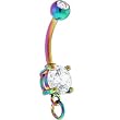 Rainbow Anodized Titanium Zirconia Add on Charm Belly Ring