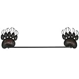 Black Grizzly Bear Bath Towel Holder Rack Bar