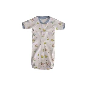 ANNA'S Preemie 100% Snuggly Soft Peruvian Cotton - Teddy and the Bee's Bag Gown with Front Opening