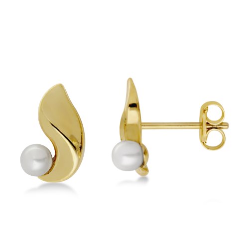 Miore Damen-Ohrstecker  375 Gelbgold mit Perlen MA925E Preisvergleich
