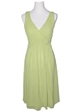 Knee Length Shirred Flower Party Dress Cocktail Bridesmaid with Removable Flower Brooch