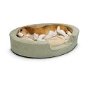 K&H Thermo Oval Snuggly Sleeper, Medium 26 By 20 Inches, Sage