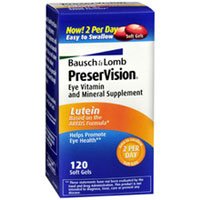 Bausch And Lomb Preservision with Lutein Eye Vitamin And Mineral Supplement, 120 Soft Gels