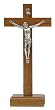 Crucifix - 8 and 1/2" Height - Wood - Freestanding - IMPORTED FROM ITALY