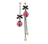 Betsey Johnson Pink Ladybug Dangle Earrings