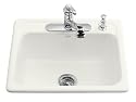 KOHLER K-5964-3-0 Mayfield Self-Rimming Kitchen Sink, White