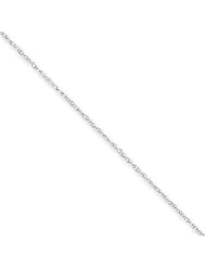 .8mm, 14 Karat White Gold, Baby Rope Chain - 14 inch