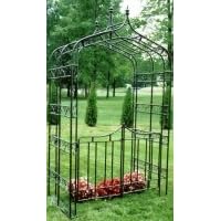 Oakland Living Gothic Arbor with Gate and Base Tubular Hammer Tone Bronze by 