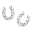 Rhodium Plated CZ Horseshoe Earrings