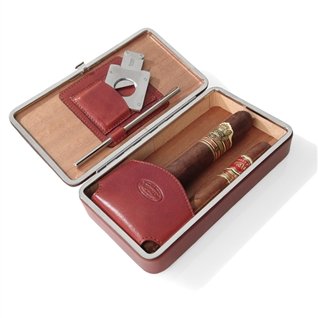 Leather Humidor With Cutter F. Hammann