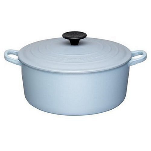 Le Creuset Cast Iron Round Casserole, Satin Blue, 22 cm