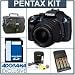Pentax K-x Digital SLR Navy Blue Camera /Lens Kit with Black 18-55mm DA-L Lens, 4GB SD Memory Card, 4 AA Nickel Metal Hydride (NiMH) 2900 mAH Rechargeable Batteries with 4-Hour AA & AAA Quick Charger, 110/220 volt. Camera Bag, Digital Camera & Lens Cleaning Kit