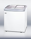 On Sale Summit Appliances SCF695S Curved sliding glass lid ice cream freezer for commercial use with enamel steel interior and 6 tub capacity