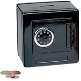 Metal Safe with Inserting Coins Hole (BLACK)