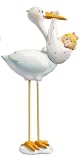 Produkt-Bild: Storch mit Baby M&auml;dchen 95mm, Tischdeko Geburt Taufe