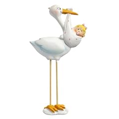 Storch mit Baby M�dchen 95mm, Tischdeko Geburt Taufe