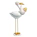 Storch mit Baby M�dchen 95mm, Tischdeko Geburt Taufe