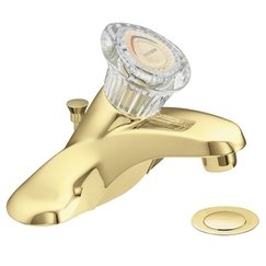 Moen 4621P Chateau One-Handle Low Arc Bathroom Faucet, Polished Brass