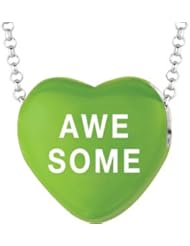 Sweethearts Enamel "Awesome" Heart on 16" Necklace Pendant with Gift Box