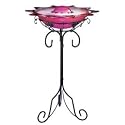 Magic Mist Floor Fountain Ornate Stand - Clear Cranberry Bowl