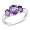 Sterling Silver 1 4/5 CT TGW Oval Amethyst 3 Stone Ring