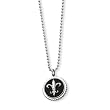Titanium with Black Enamel Fleur de Lis Necklace