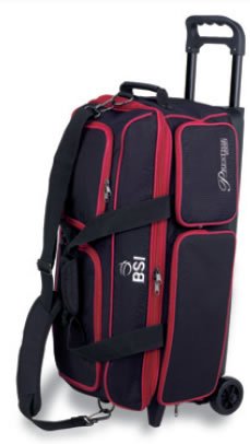 Childrens Toyshop  Sporting Goods : BSI 3 Ball Roller Bowling Bag Black/Red