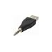 USB/Klinke Adapter, USB Stecker A auf  3,5mm Klinke Stecker