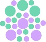 Set of 30 - Lilac / Mint Green Circles Polka Dots Vinyl Wall Graphic Decals Stickers